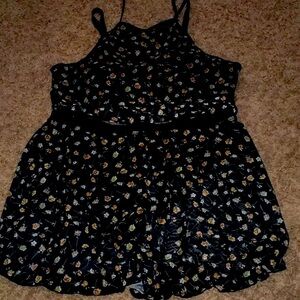 SHEIN black flower patterned bikini